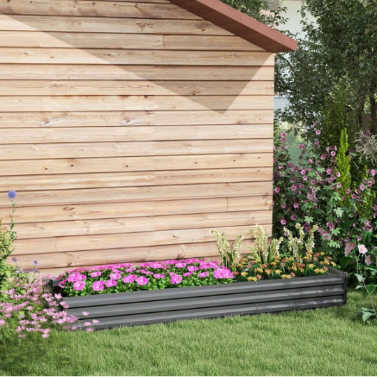 ZenGrow Dark Gray Planter — premium powder-coated steel raised garden bed