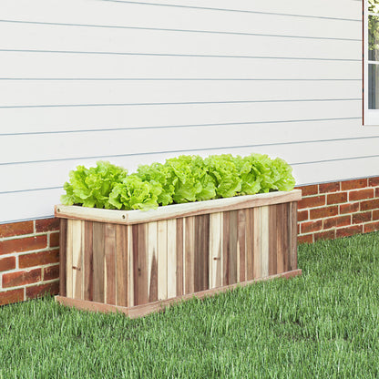 ZenGrow Acacia Raised Bed — assembled in garden setting with herbs growing inside