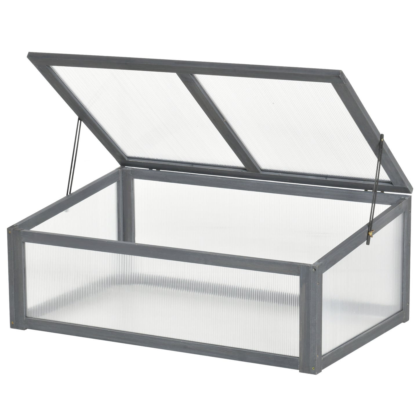 ZenGrow Compact Cold Frame — 100x65x40cm tilted polycarbonate lid in grey