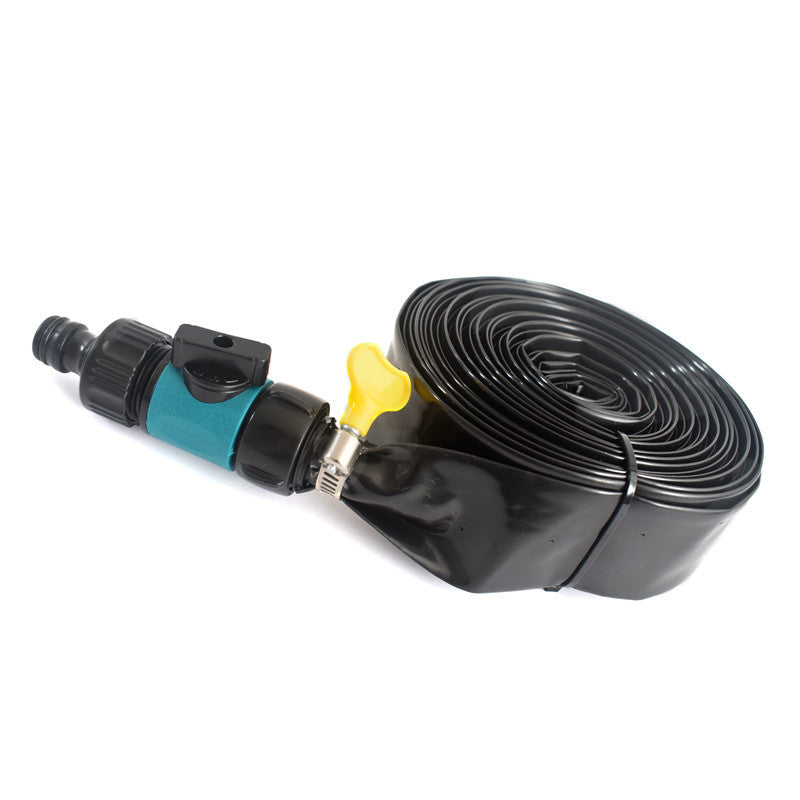 ZenGrow Sprinkler Hose — flat soaker hose with micro-spray holes along length