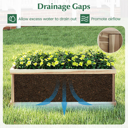 ZenGrow Wood Garden Bed — acacia hardwood construction with slatted drainage base
