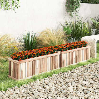 ZenGrow Acacia Planter — natural wood grain finish on hardwood raised bed