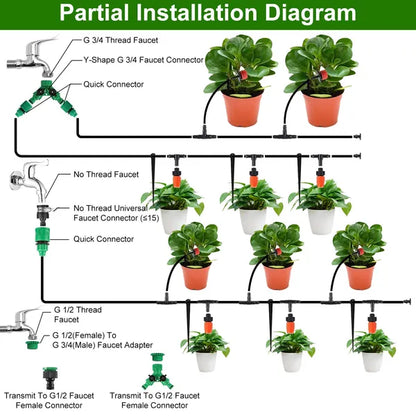 ZenGrow 164ft System — flexible PE tubing for routing around greenhouse beds