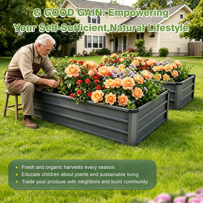 ZenGrow Galvanized Garden Bed — close-up of steel panel corrugation and gray finish