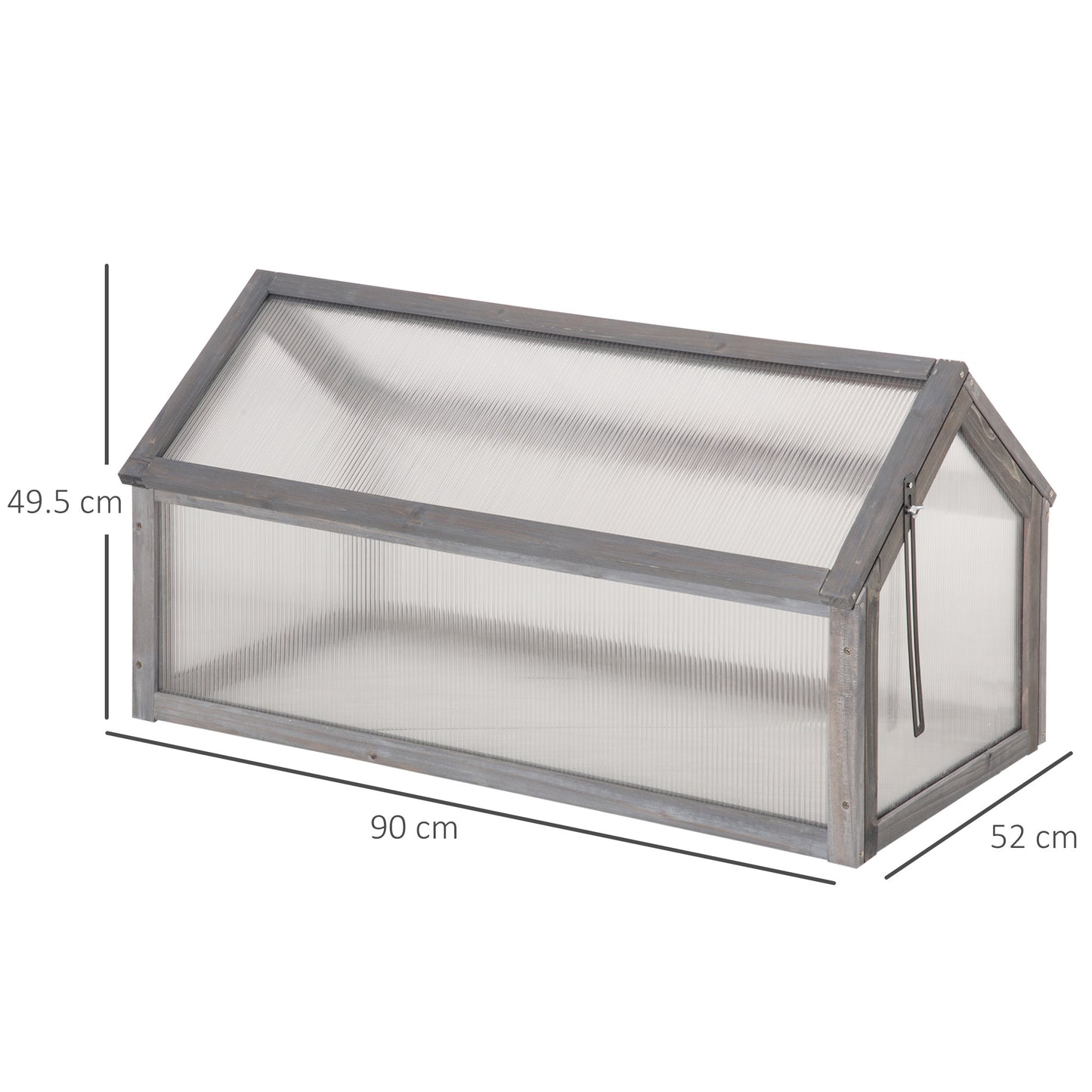 ZenGrow Cold Frame Grey — polycarbonate panels in grey-painted solid wood frame