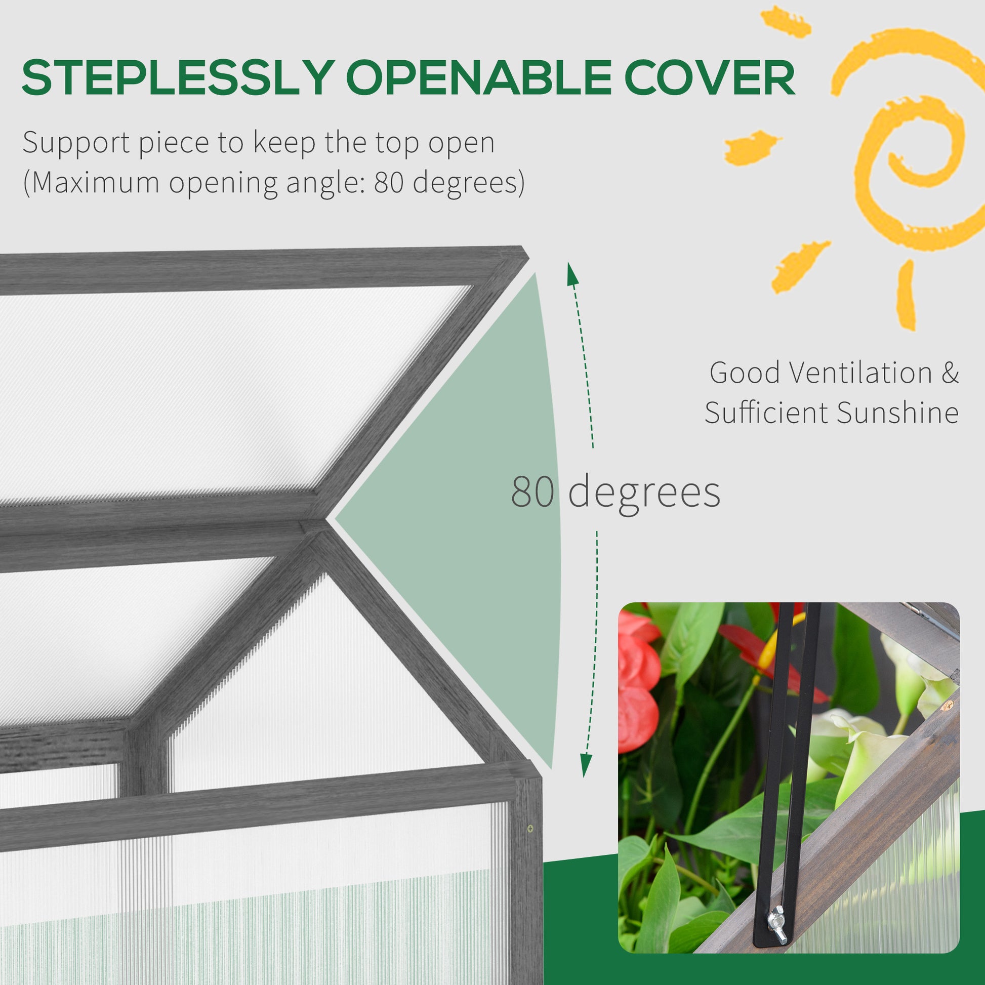 ZenGrow Grey Grow House — openable front panel for easy plant access