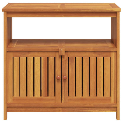 ZenGrow Acacia Table — natural wood grain console table in garden setting