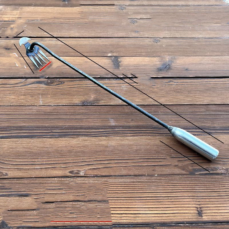 ZenGrow Weeding Cultivator — wooden handle with high-carbon steel tines