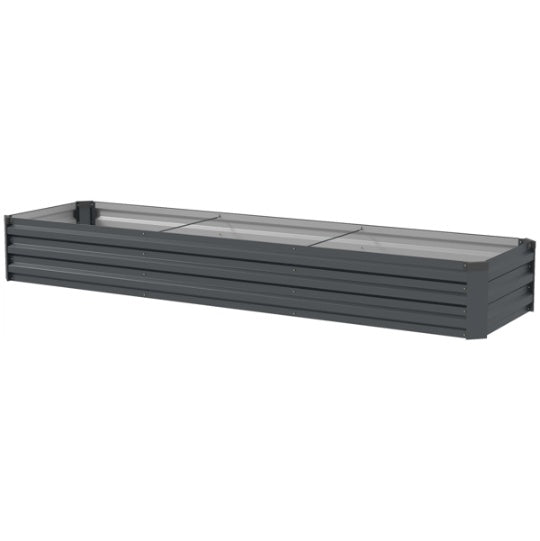 ZenGrow Premium Galvanized Garden Bed — powder-coated steel in dark gray