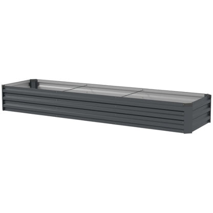 ZenGrow Premium Galvanized Garden Bed — powder-coated steel in dark gray