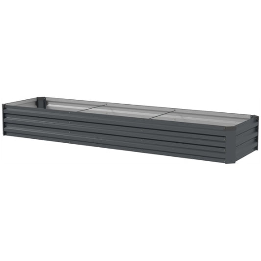 ZenGrow Premium Galvanized Garden Bed — powder-coated steel in dark gray