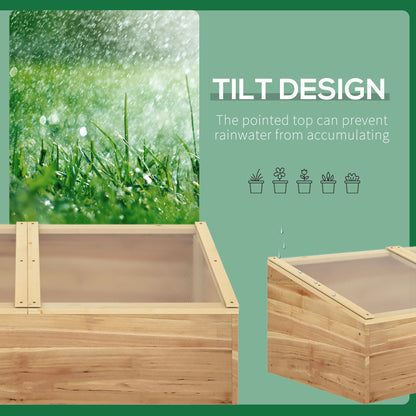 ZenGrow Mini Greenhouse — seed trays visible inside natural wood cold frame