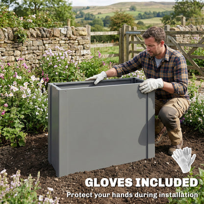 ZenGrow Steel Planter — flat-pack panel assembly before installation