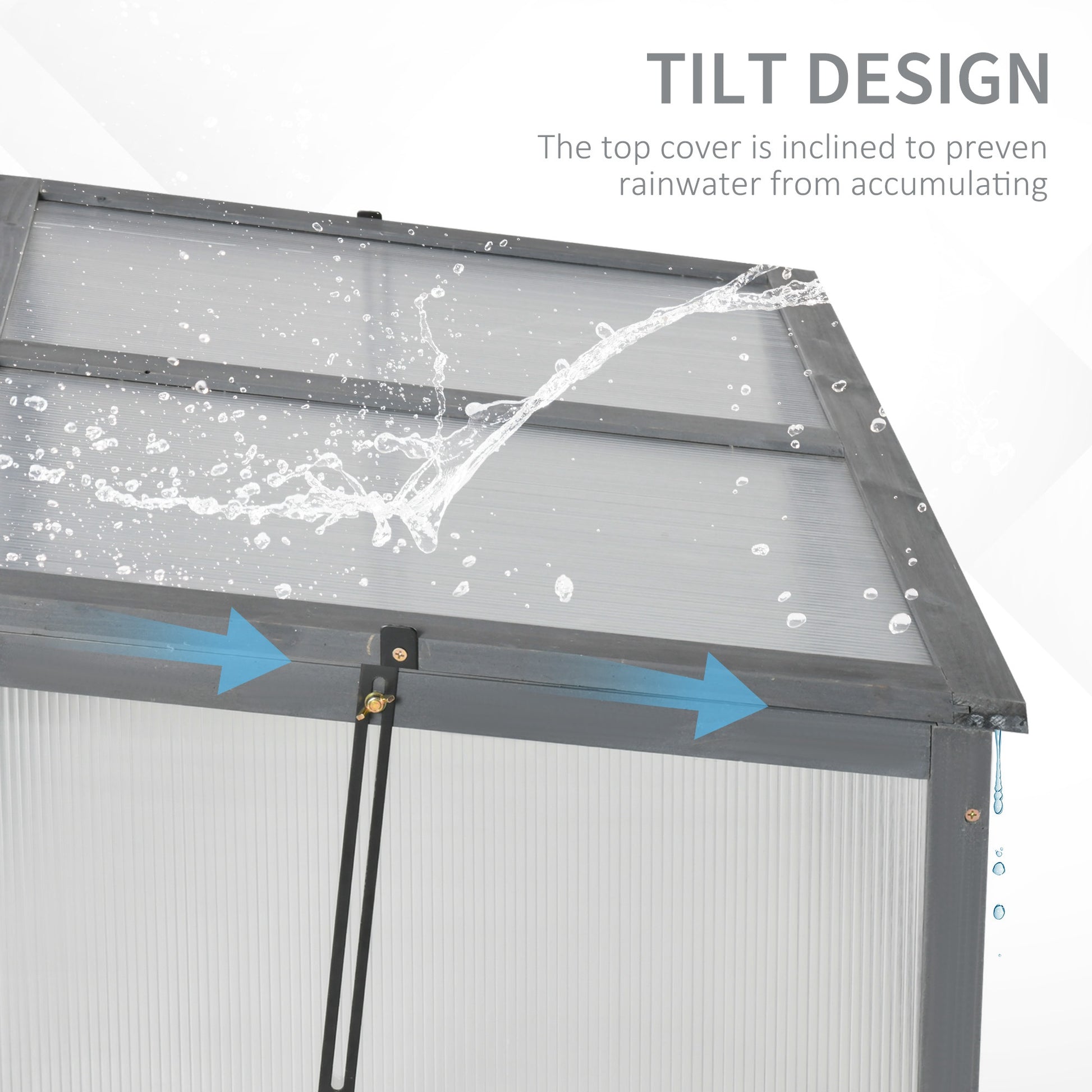ZenGrow Cold Frame Compact — grey-painted wood frame with full-width tilted lid