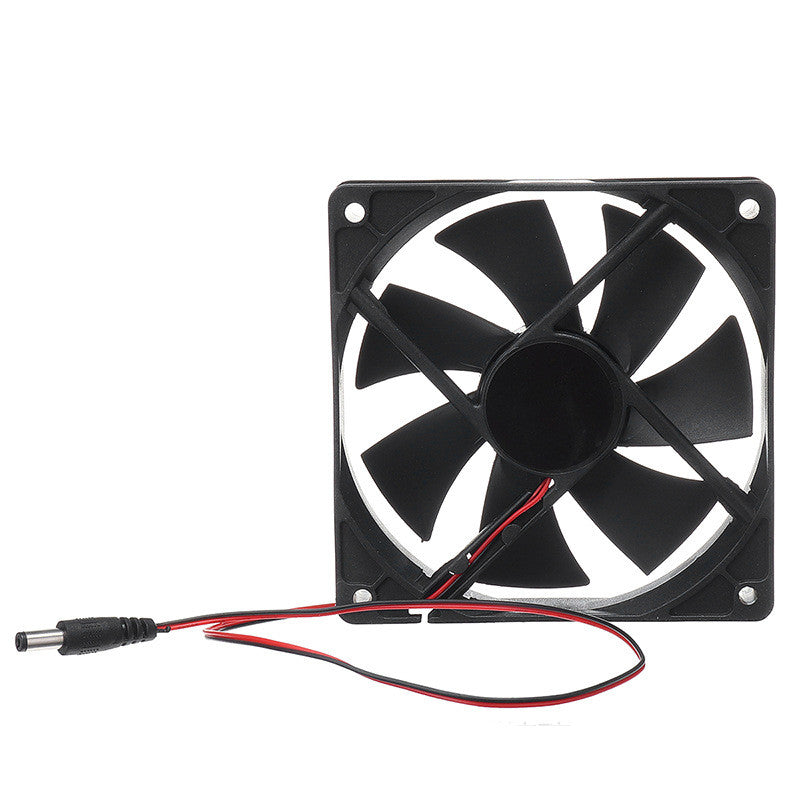 ZenGrow Solar Greenhouse Fan — side view showing solar panel and fan unit