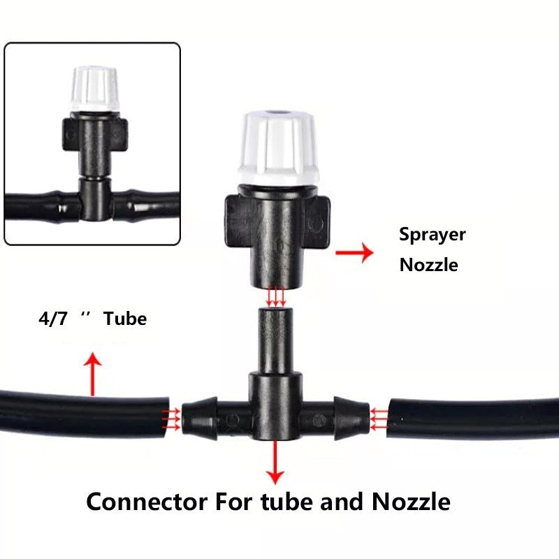 ZenGrow Misting System — flexible tubing and connectors for greenhouse setup