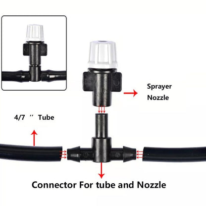 ZenGrow Misting System — flexible tubing and connectors for greenhouse setup