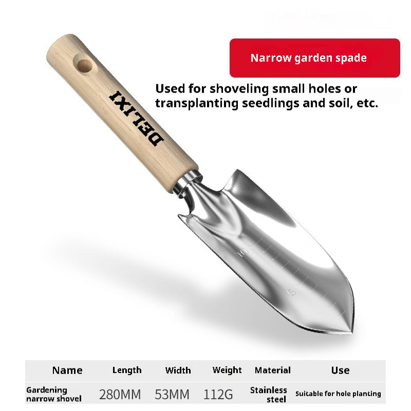 ZenGrow Greenhouse Shovels — close-up of blade and engraved depth scale