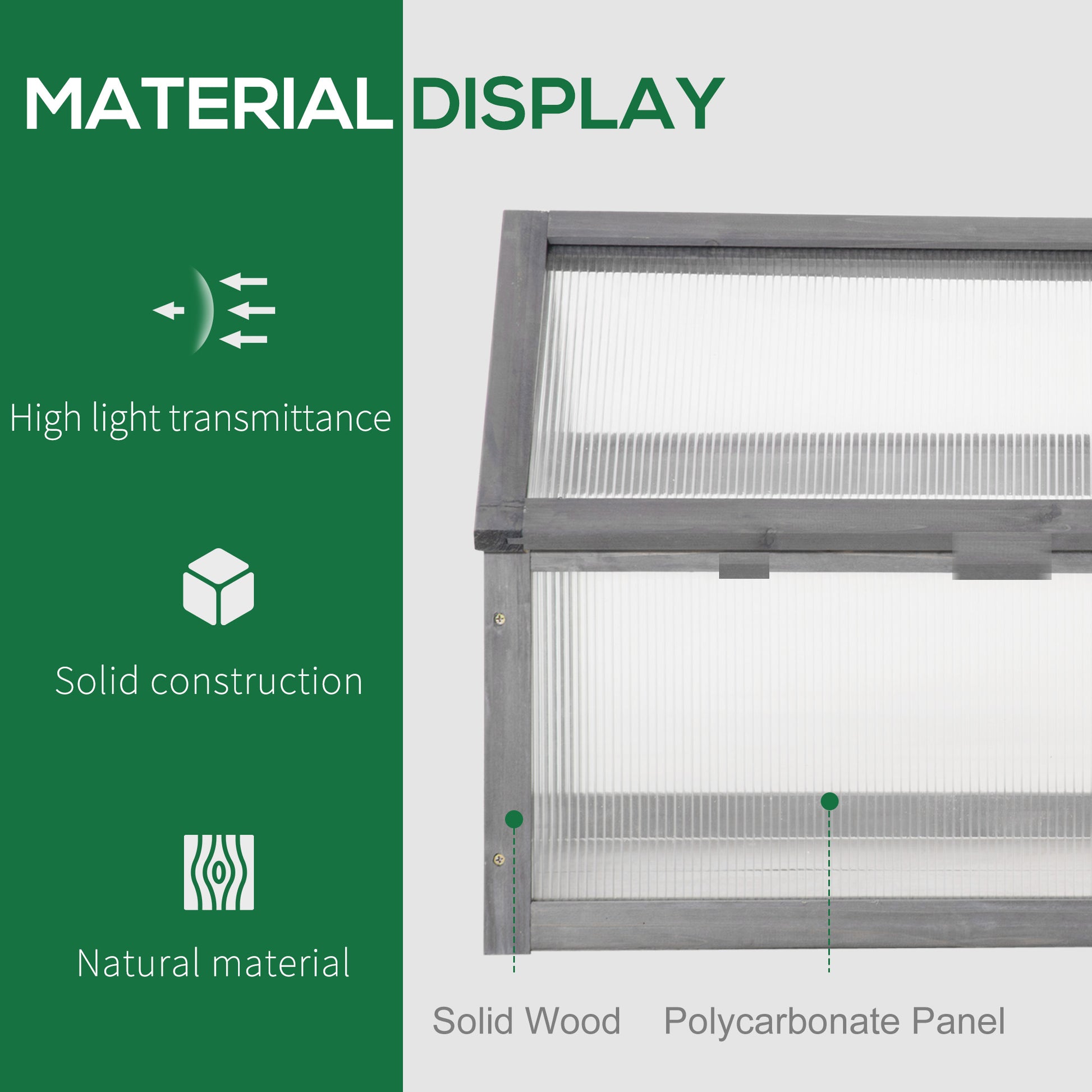 ZenGrow Mini Greenhouse Grey — seedlings and young plants growing inside