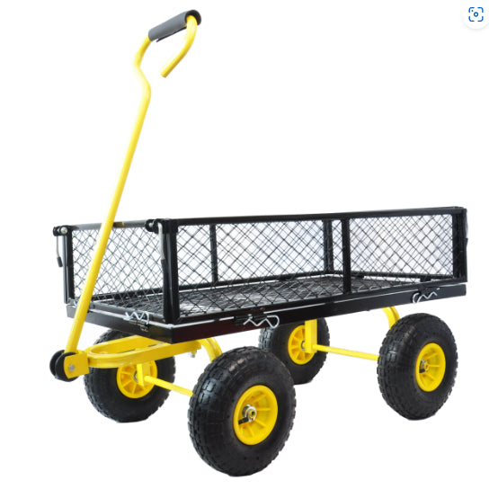 ZenGrow Heavy-Duty Garden Cart — steel trolley with swivel handle for greenhouse use