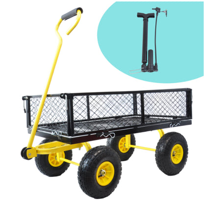 ZenGrow Steel Garden Cart — swivel handle for easy maneuvering in tight spaces