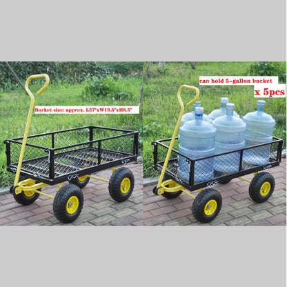 ZenGrow Garden Cart — pneumatic wheels for smooth movement across uneven ground