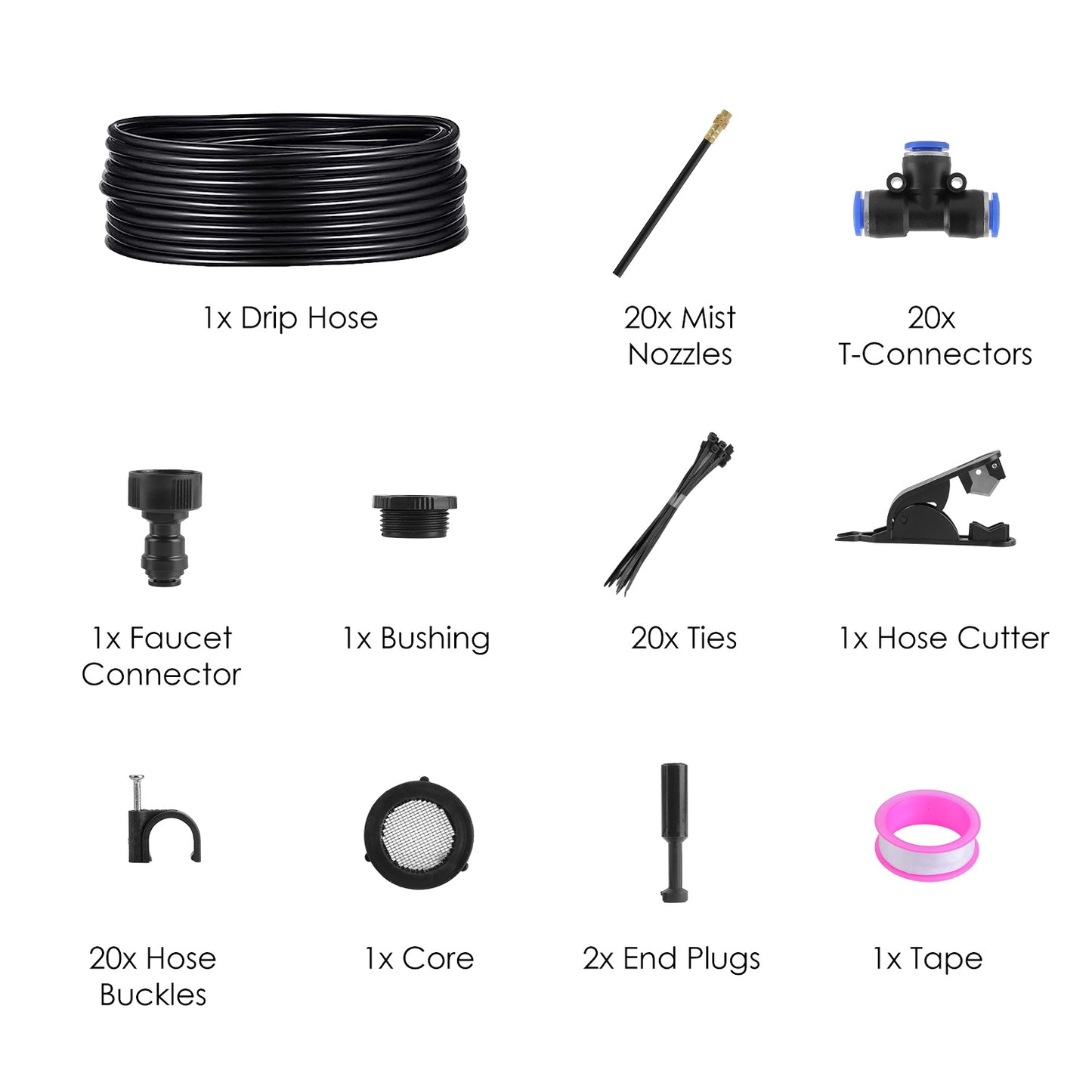 ZenGrow Drip Kit — 360-degree emitters installed in greenhouse raised bed