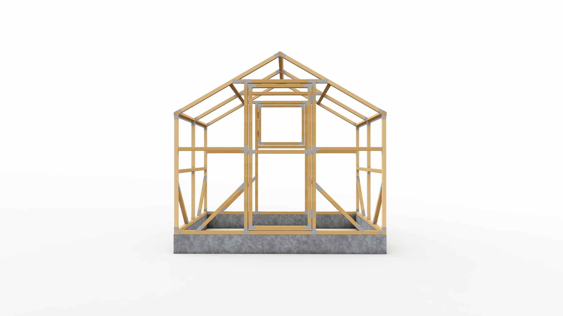 Casa Wooden Greenhouse — front doors render