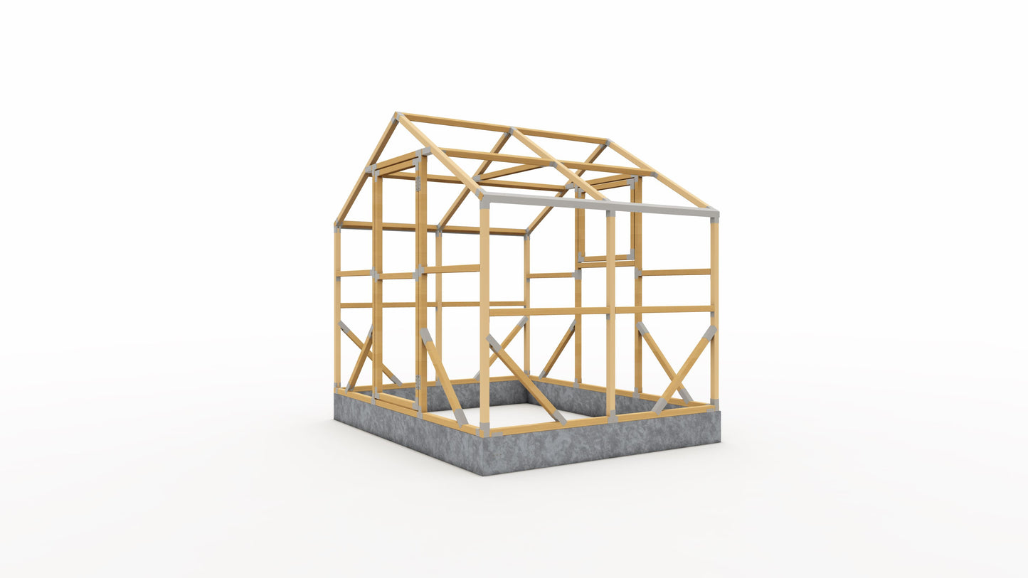 Casa Wooden Greenhouse — corner view render