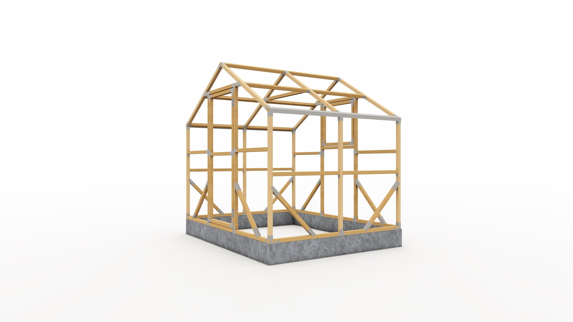 Casa Wooden Greenhouse — corner view render