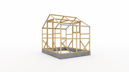 Casa Wooden Greenhouse — corner view render