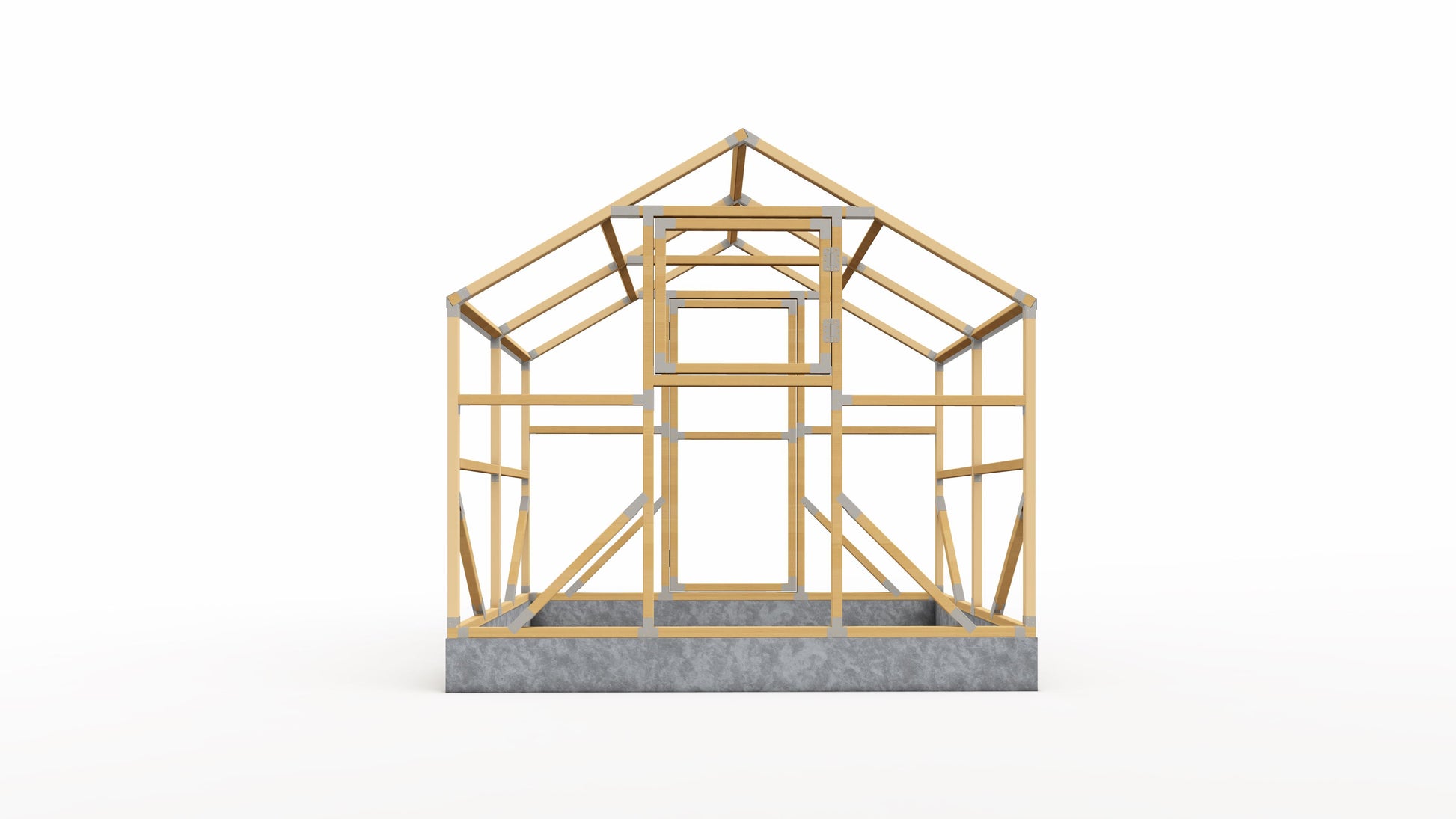Casa Wooden Greenhouse — rear window render