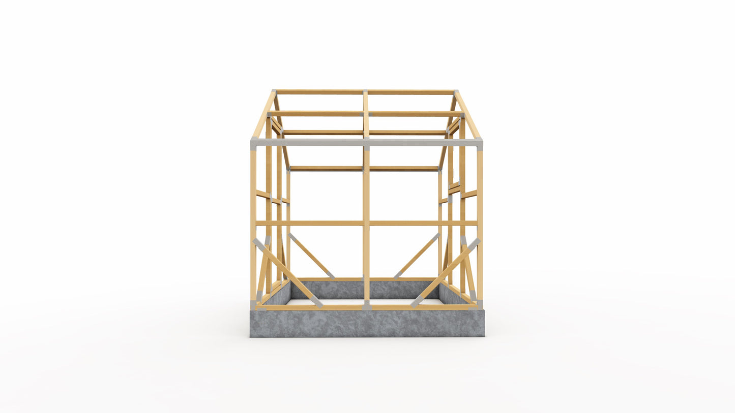 Casa Wooden Greenhouse — side view render
