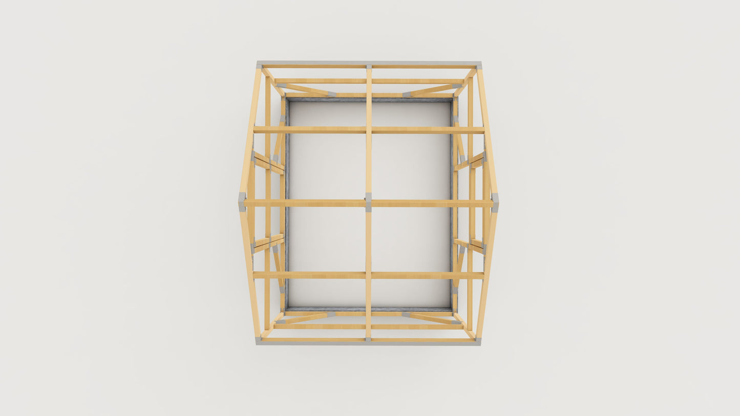 Casa Wooden Greenhouse — top view render