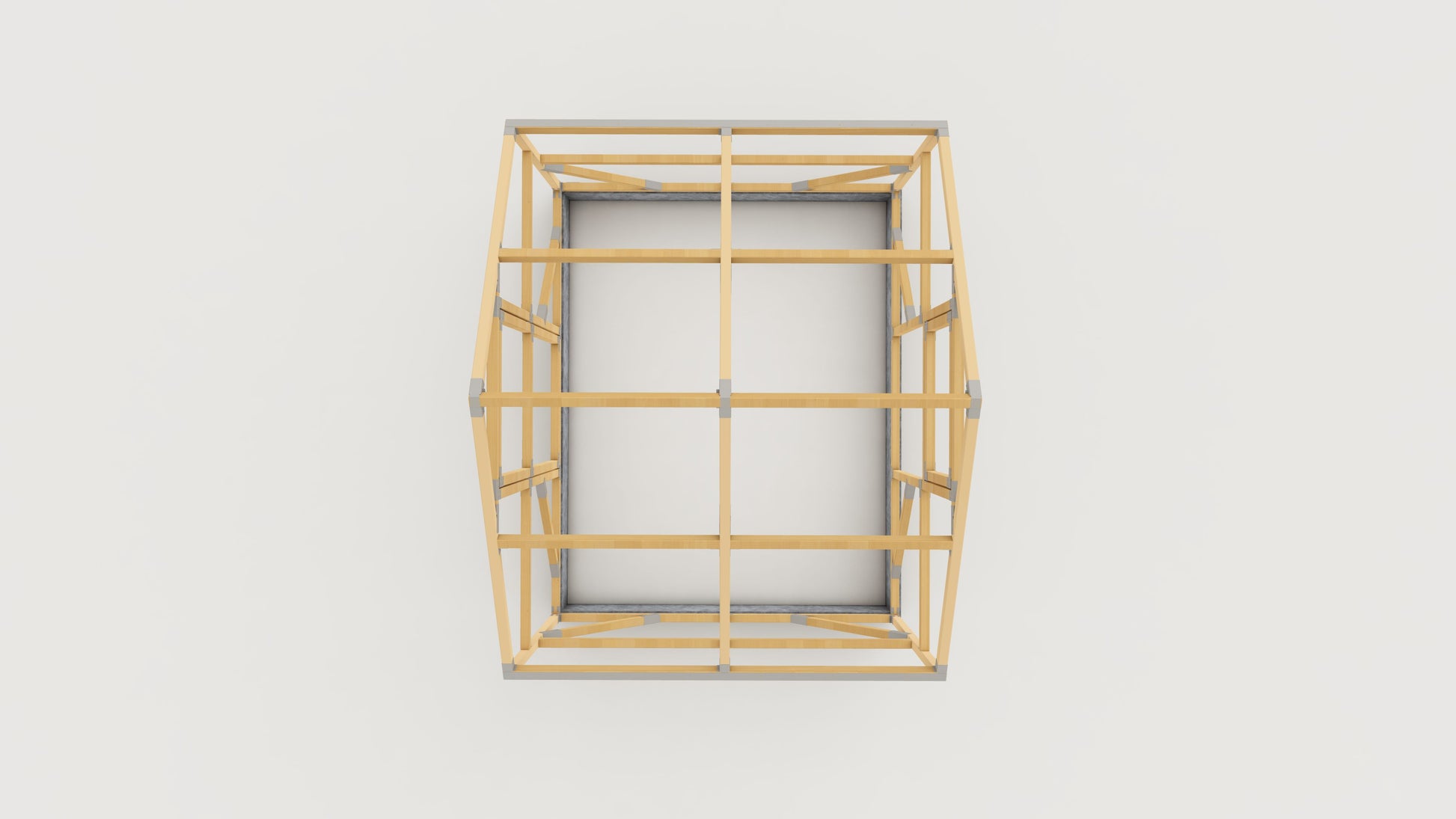 Casa Wooden Greenhouse — top view render
