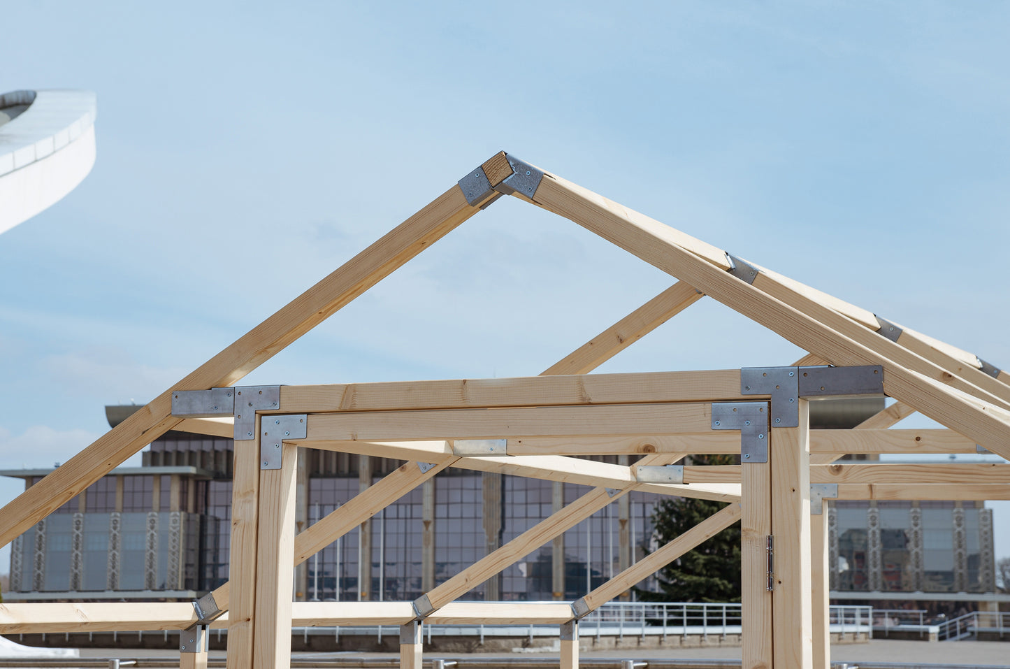 Casa Wooden Greenhouse — side panel with corrugated polycarbonate and timber frame