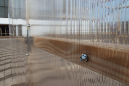 Casa Wooden Greenhouse — timber frame screw detail close-up