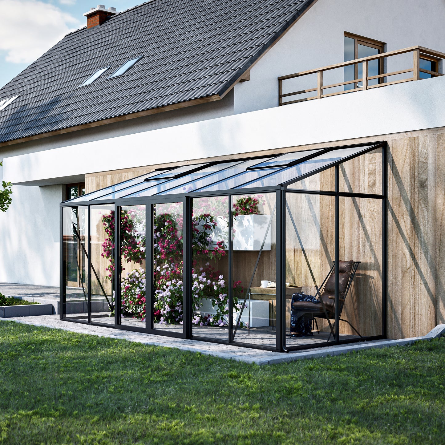 Aurora Mini Lean-To Glass Greenhouse