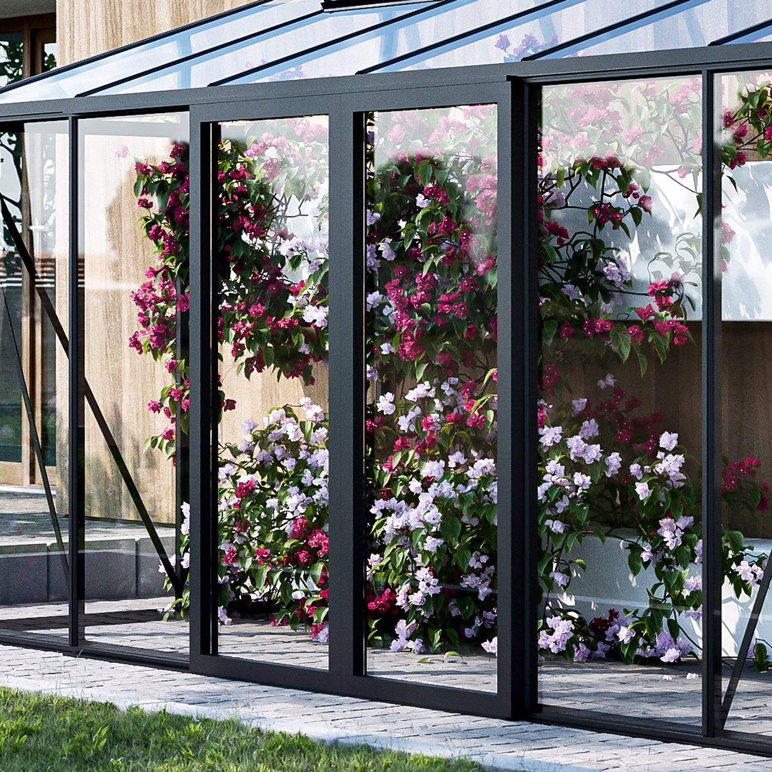Aurora Lean-To Glass Greenhouse
