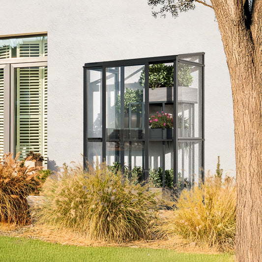 Aurora Mini Lean-To Glass Greenhouse