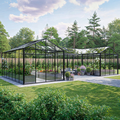 Aurora T-Shape Orangerie Glass Greenhouse — square view 1