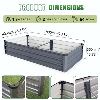 ZenGrow 6x3ft Raised Bed — two large galvanized steel planters assembled in garden