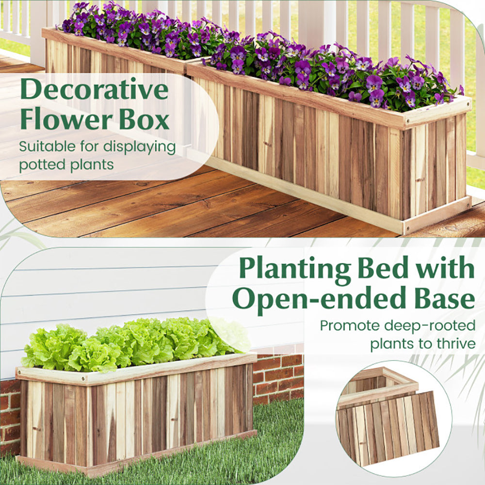 ZenGrow Wood Raised Bed — drainage holes in base for greenhouse moisture management