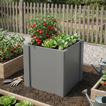 ZenGrow Compact Planter — assembled and filled with growing medium in greenhouse