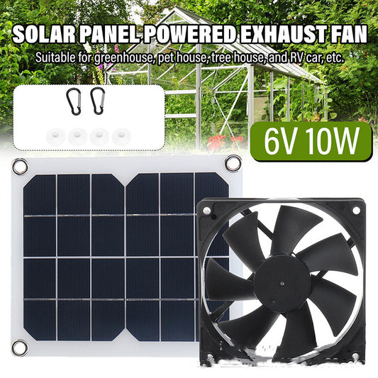 ZenGrow Solar Greenhouse Fan — 10W off-grid ventilation for greenhouse cooling
