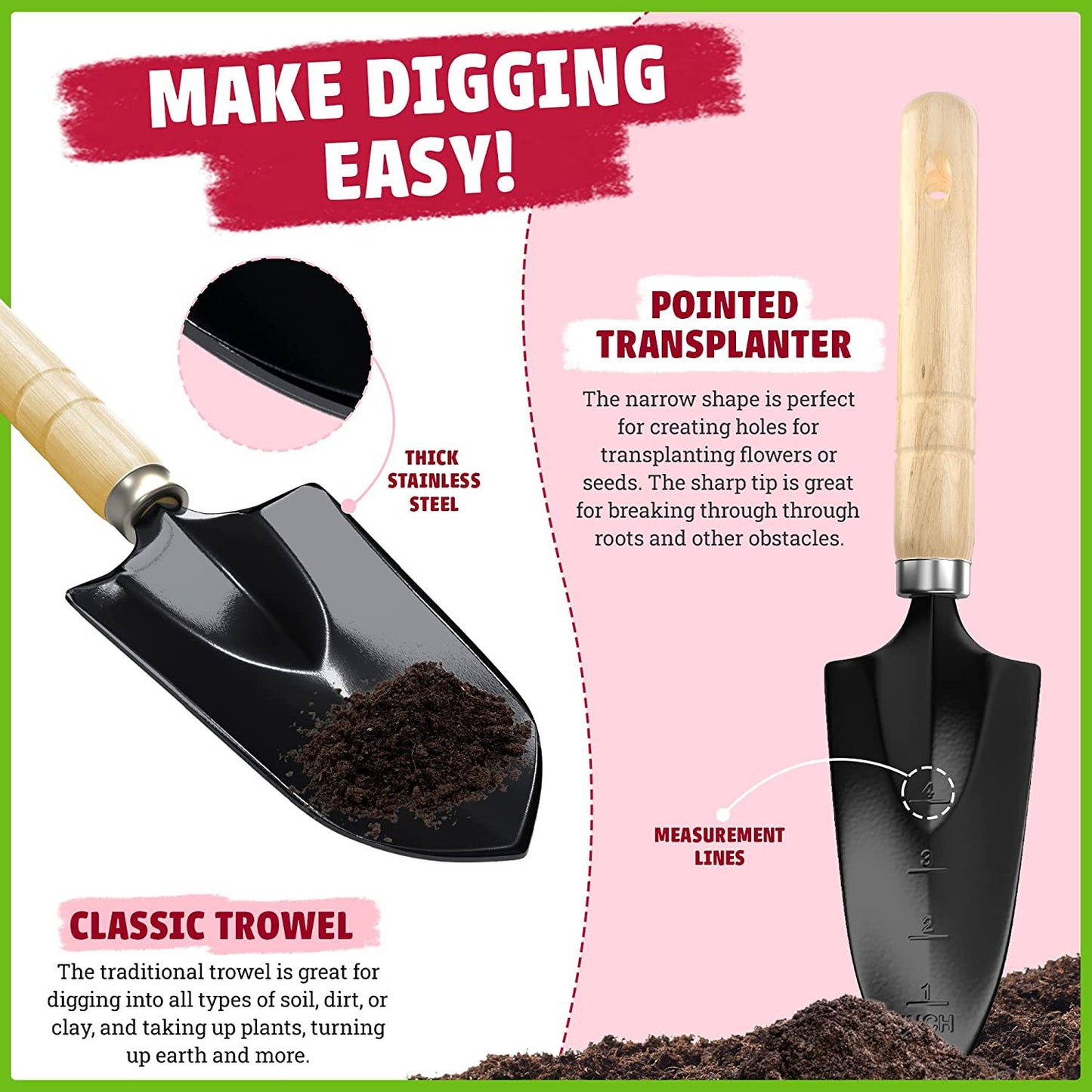 ZenGrow Stainless Tool Set — rust-resistant tools for raised bed greenhouses