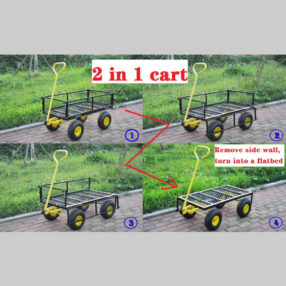 ZenGrow Utility Trolley — flat-bed mode with sides removed for large items