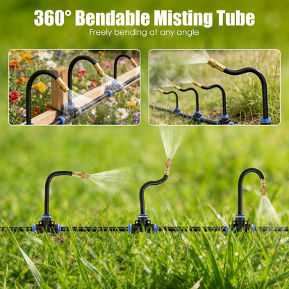 ZenGrow Auto-Watering Kit — tubing routing diagram for greenhouse bed layout