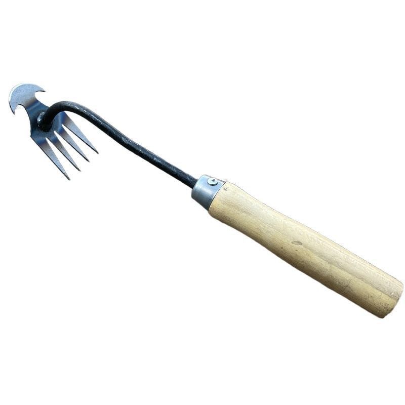 ZenGrow Hand Cultivator — long-handle version for ground-level greenhouse beds