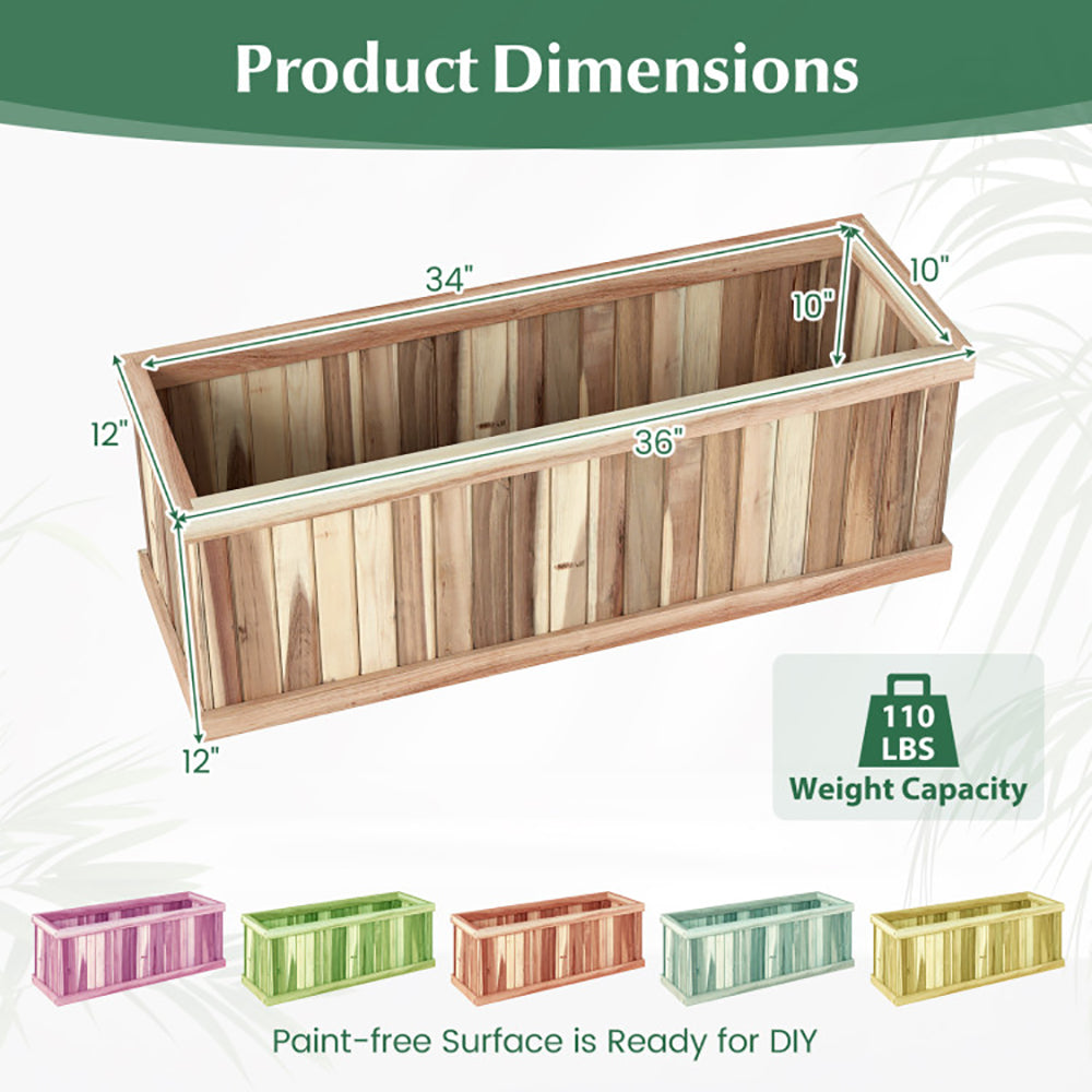 ZenGrow Hardwood Planter — close-up of natural acacia grain and corner joinery